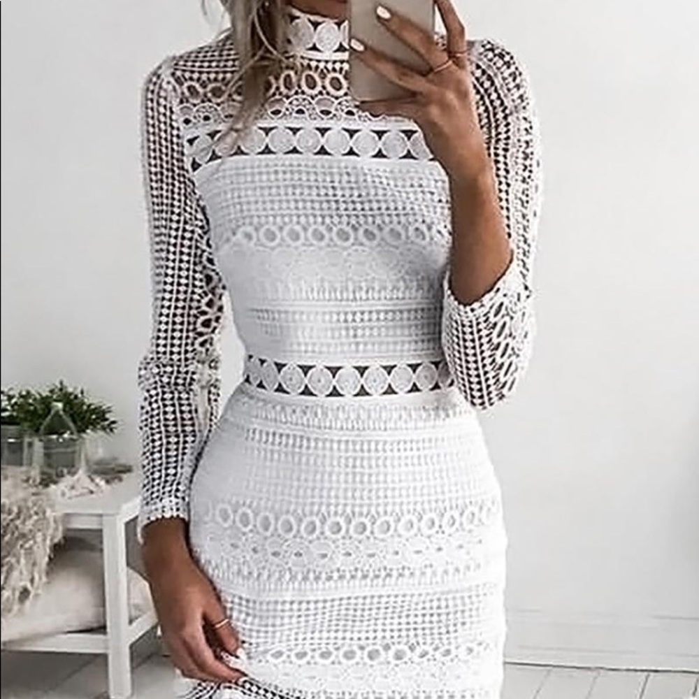 White Born to be Chic crochet lace dress - Picture 6 of 7
